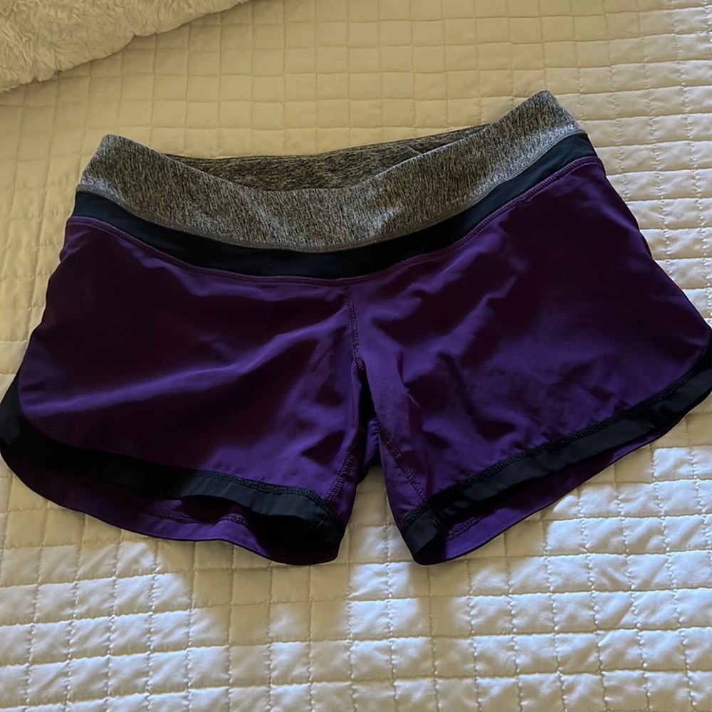 Lululemon shorts size 4 purple black and gray